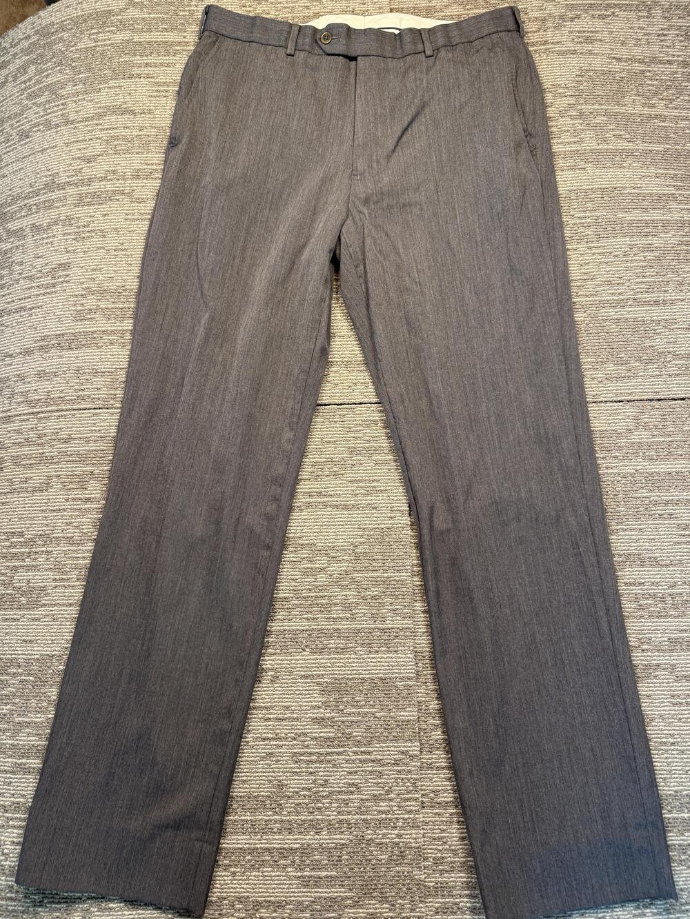 Brooks Brothers Dress Pants Mens 36x34 Gray Regent Flat Front Straight Leg